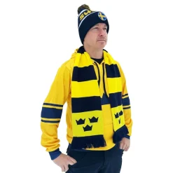 Sverige-skjerf Stripete Tre Kronor
