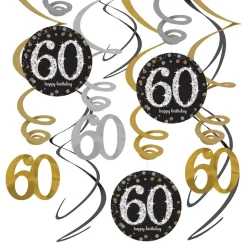 Swirls 60 Gull/Sølv Hengende Dekorasjon