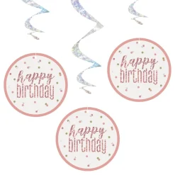 Swirls Happy Birthday Roségull