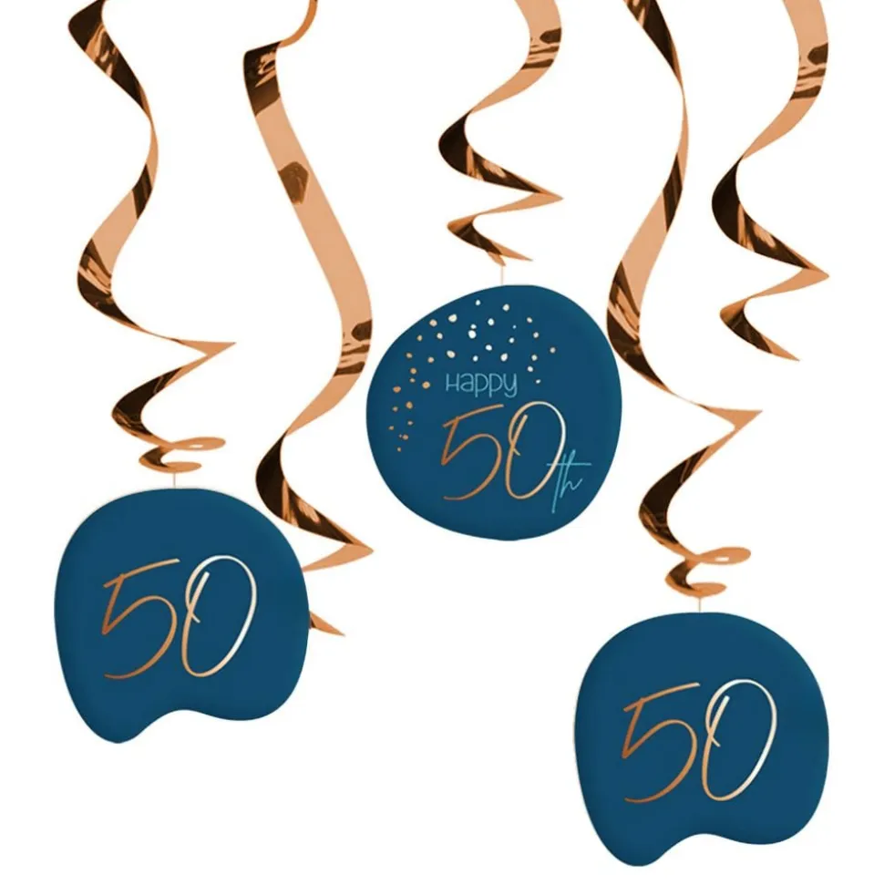Swirls Happy 50th True Blue