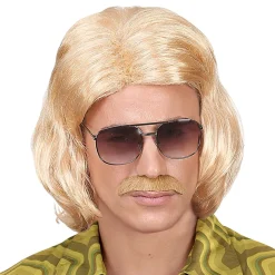 70-talls Dandy Blond Parykksett med Bart