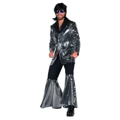 70-talls Disco Dress Sølv Kostyme Deluxe