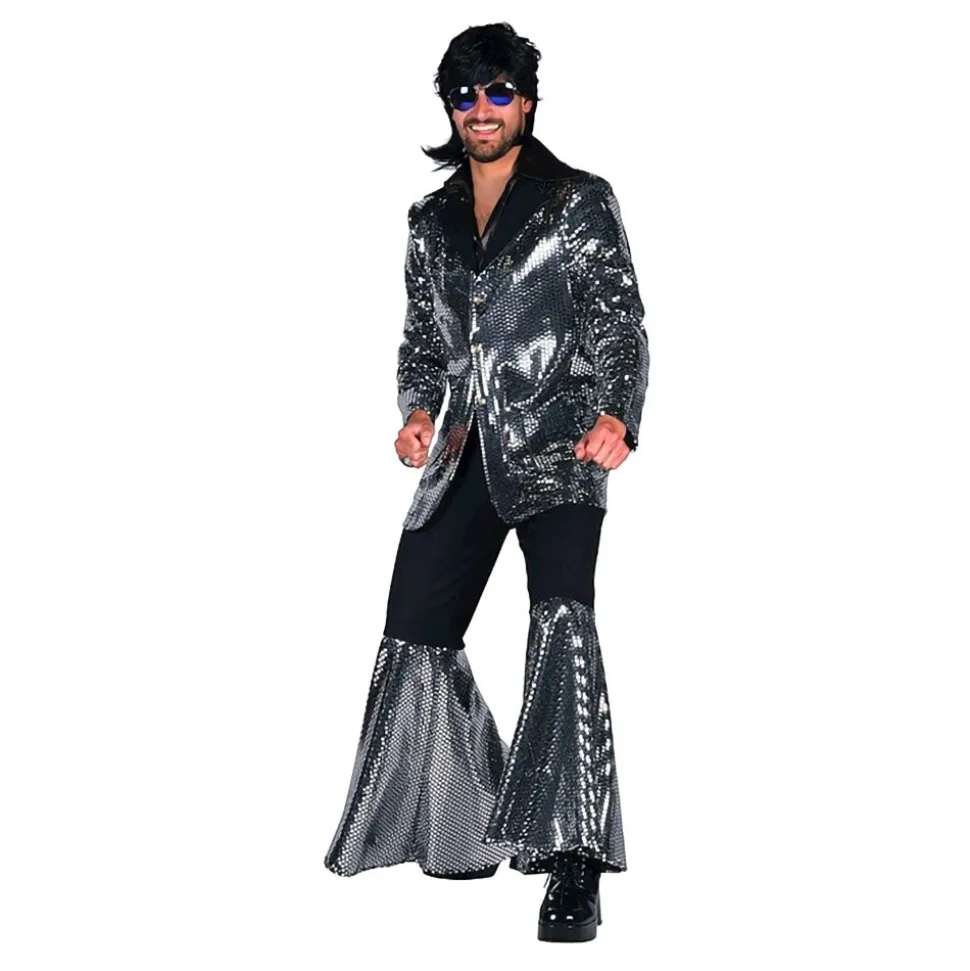 70-talls Disco Dress Sølv Kostyme Deluxe