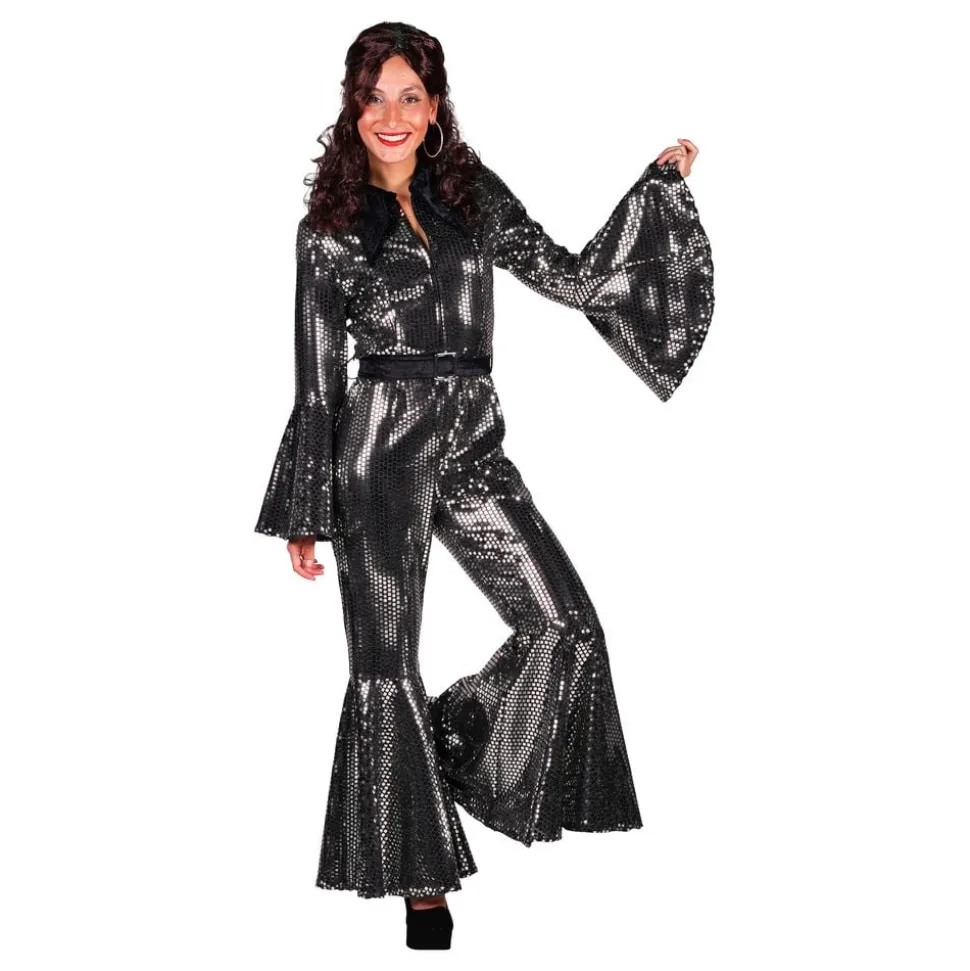 70-talls Disco Jumpsuit Sølv Kostyme Deluxe