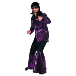 70-talls Disco Kostyme Lilla Kostyme Deluxe