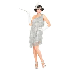 20-talls Flapper Kjole Sølv Kostyme