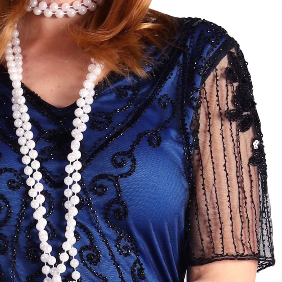20-talls Gatsby Kjole Blå Kostyme Deluxe
