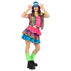 80-talls Neon Leopard Dame Kostyme