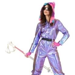 80-talls Skidress Lilla Holografisk