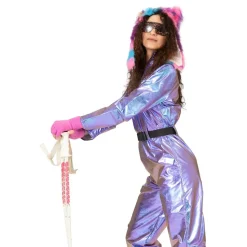 80-talls Skidress Lilla Holografisk