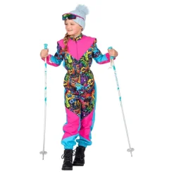 80-talls Skidress Rosa/Blå Barn Kostyme