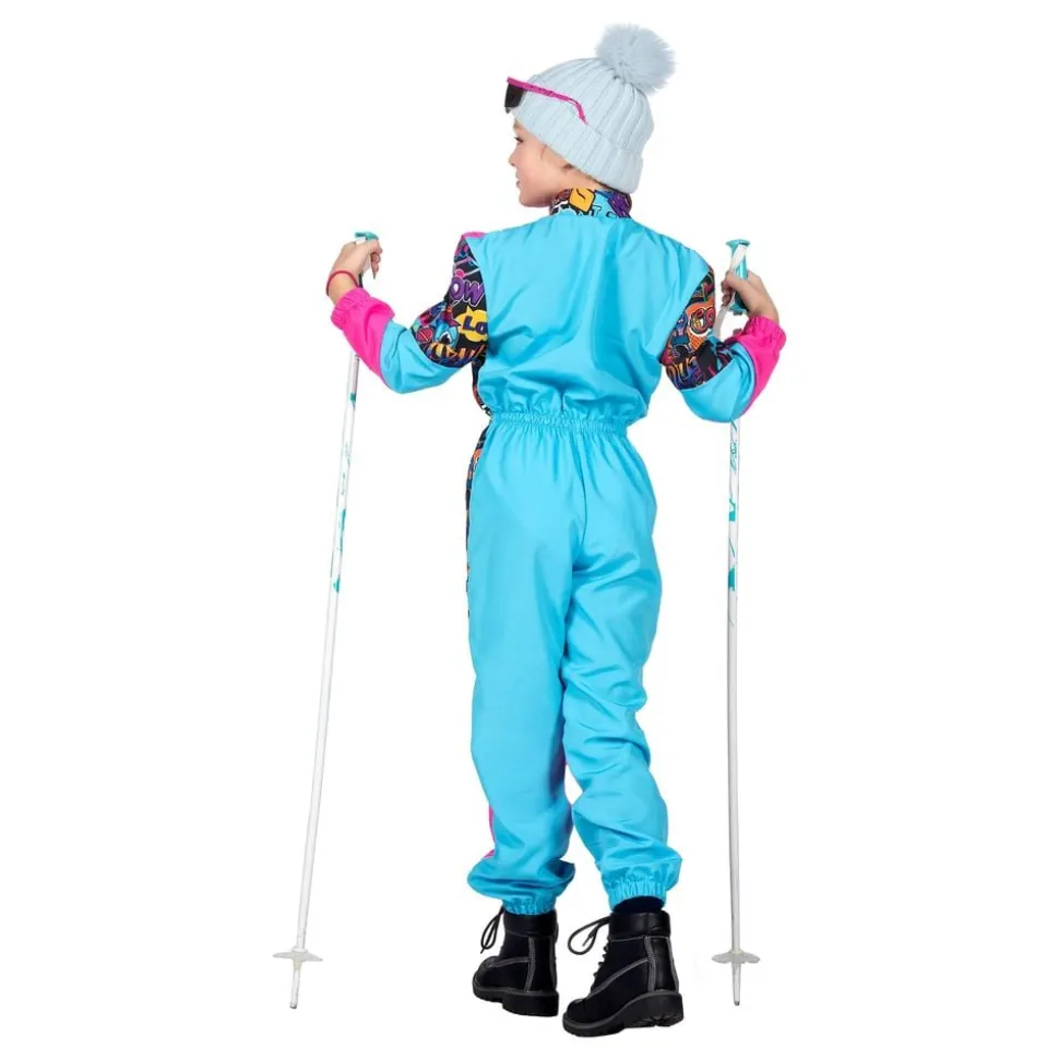 80-talls Skidress Rosa/Blå Barn Kostyme
