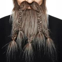 Viking Bart med Skjegg Brun/Grå