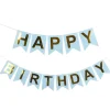 Vimpelgirlander Happy Birthday Lyseblå
