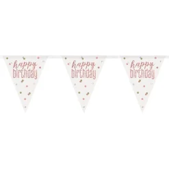Vimpelgirlander Happy Birthday Roségull