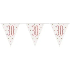 Vimpelgirlander 30 Hvit/Roségull