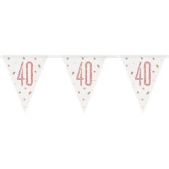 Vimpelgirlander 40 Hvit/Roségull