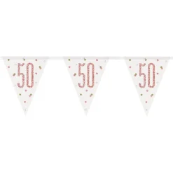 Vimpelgirlander 50 Hvit/Roségull