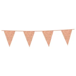 Vimpelgirlander Roségull Glitter