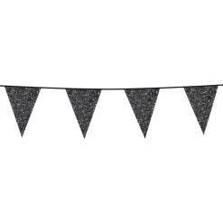 Vimpelgirlander Svart Glitter
