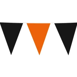 Vimpelgirlander Svart/Oransje Stor
