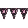 Vimpelgirlander 50 Svart/Rosa Glitter