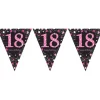 Vimpelgirlander 18 Svart/Rosa Glitter