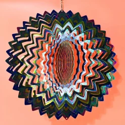 Wind Spinner i metall Mandala blå