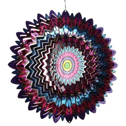 Wind Spinner i metall påfugl rosa