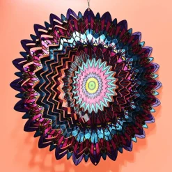 Wind Spinner i metall påfugl rosa
