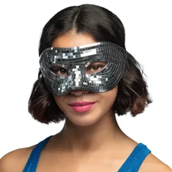 Øyemaske Disco Sølv