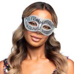 Øyemaske Paljett Venice Sølv