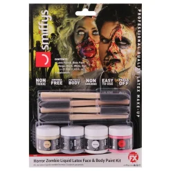 Zombie Flytende Latex Ansikts- & Kroppsfarge Kit